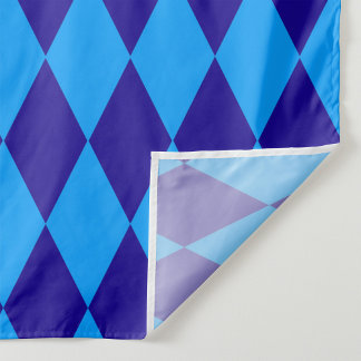 Light and Dark Blue Harlequin Diamonds Checkers Fabric