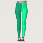 Light and Dark Green Two Tone Split Leggings<br><div class="desc">Light and Dark two tone split green colour half sides design. #twotoneleggings #colorsplitleggings</div>