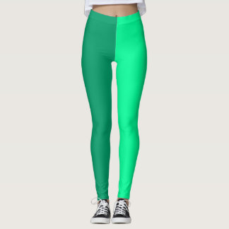 Light and Dark Green Two Tone Split Leggings