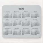 Light and Dark Grey 2026 Calendar Mouse Pad<br><div class="desc">Looking for a sleek and stylish way to keep track of your days? Check out this light and dark grey 2026 calendar mousepad! It makes a great gift for anyone who loves to stay organized. Plus, it's a great way to show off your personality and make your desk look unique...</div>