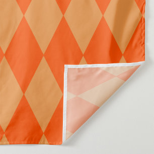 Light and Dark Orange Harlequin Diamonds Checkers Fabric