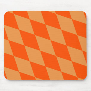 Light and Dark Orange Harlequin Diamonds Checkers Mouse Pad
