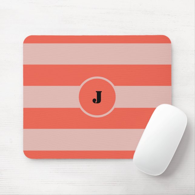 Light and Dark Orange Stripes Mouse Pad (With Mouse)