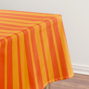 Light and Dark Orange Stylish Stripes Design Tablecloth