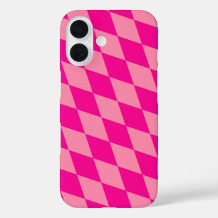 Light and Dark Pink Harlequin Diamonds Checkers  iPhone 16 Case