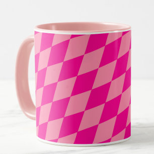 Light and Dark Pink Harlequin Diamonds Checkers  Mug