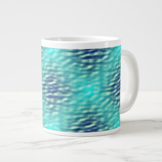 Light and Dark Pool Water Pattern Large Coffee Mug (Front Right)