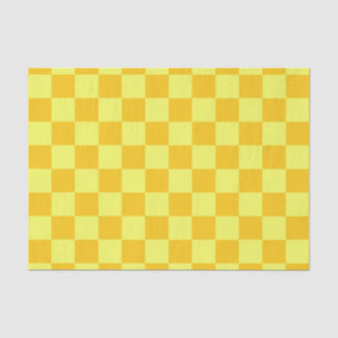 Light and Dark Yellow Checker Design Tissue Paper