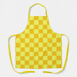 Light and Dark Yellow Chequered Design  Apron
