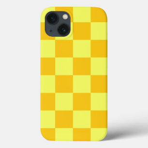 Light and Dark Yellow Chequered Design iPhone 13 Case