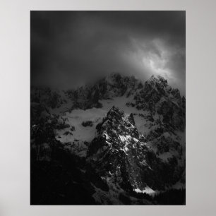 Light and darkness at mountains poster
