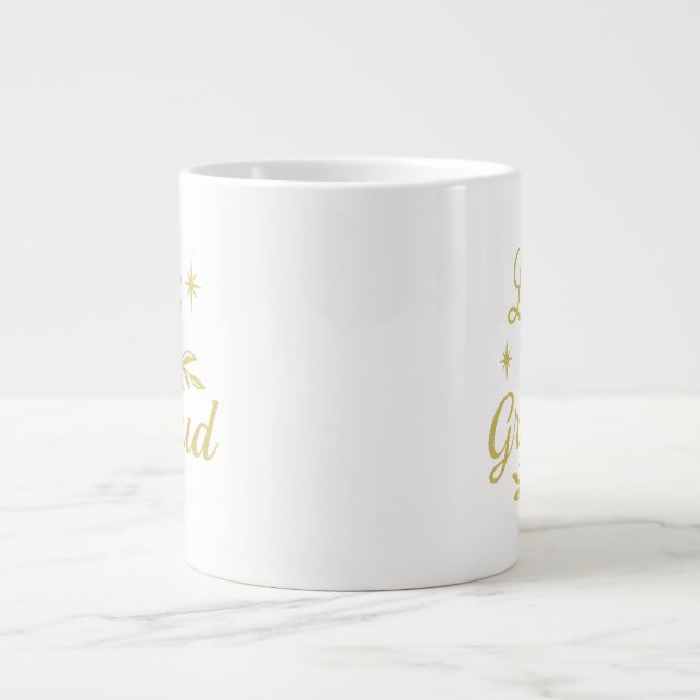 Light and Gratitude ✨ | Elegant Gold Christmas Des Large Coffee Mug (Front)