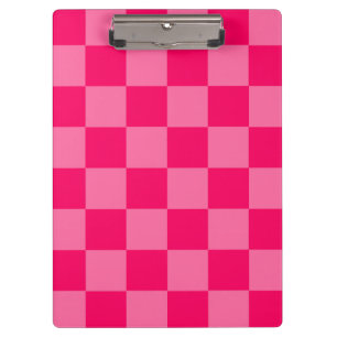 Light and Hot Pink Chequered Pattern Design Clipboard