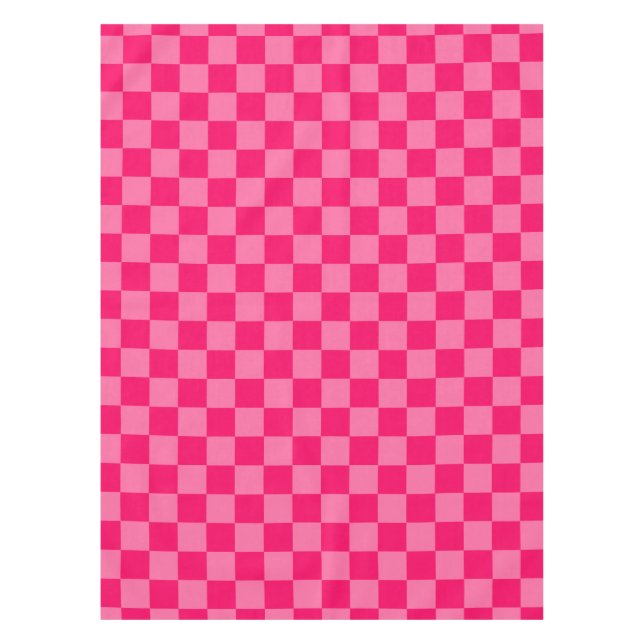 Light and Hot Pink Chequered Pattern Design  Tablecloth (Front)