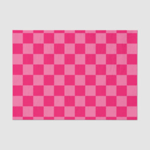 Light and Hot Pink Chequered Pattern Design Tissue Paper