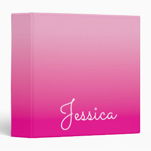 Light and Hot Pink Ombre Binder