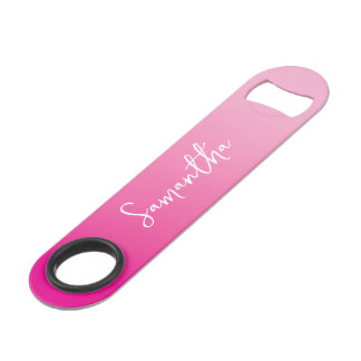 Light and Hot Pink Ombre Script Name Bar Key