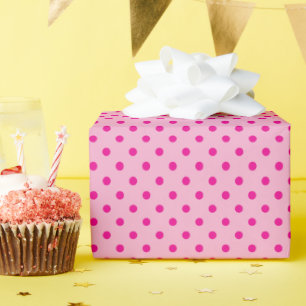 Light and Hot Pink Polka Dots Wrapping Paper