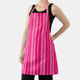 Light and Hot Pink Stylish Stripes Pattern Design  Apron
