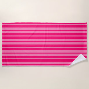 Light and Hot Pink Stylish Stripes Pattern Design  Beach Towel