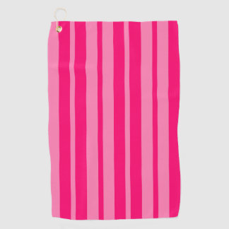 Light and Hot Pink Stylish Stripes Pattern Design  Golf Towel