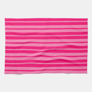Light and Hot Pink Stylish Stripes Pattern Design  Kitchen Towel