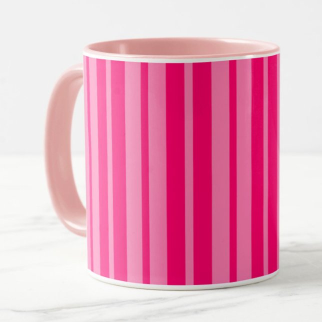 Light and Hot Pink Stylish Stripes Pattern Design  Mug (Creator Uploaded)