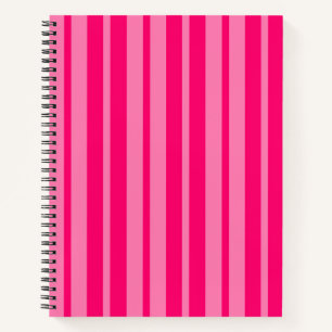 Light and Hot Pink Stylish Stripes Pattern Design Notebook