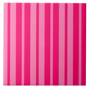 Light and Hot Pink Stylish Stripes Pattern Design  Tile