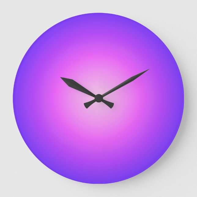 Light and Hot Pink Violet Ombre Large Clock (Front)