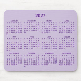 Light and Royal Purple 2027 Calendar Mouse Pad