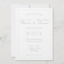Light and Simple Art Deco Wedding Invitation