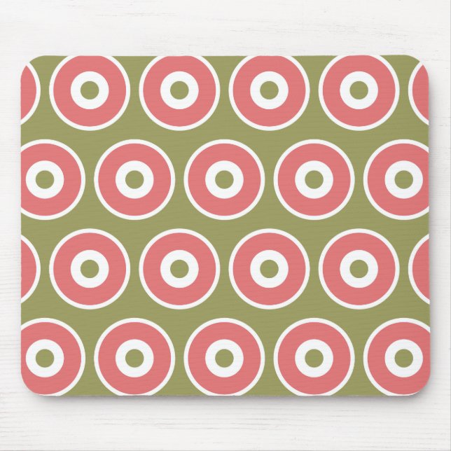 Light and Sweet Tan Coral Circle Pattern Mouse Pad (Front)