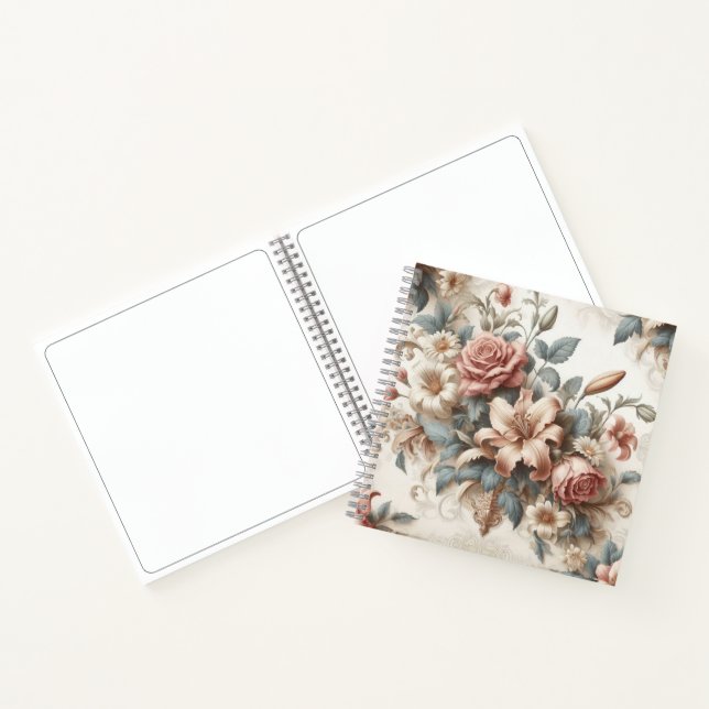 Light Antique Floral Perfection Notebook (Inside)