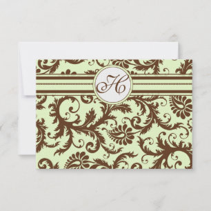 Light Apple Green Brown Response Card