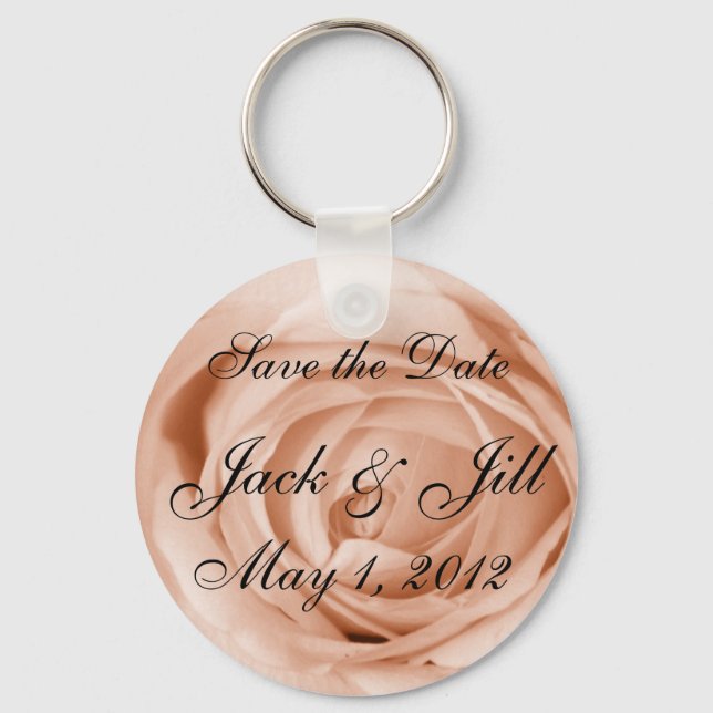 Light Apricot Save the Date Keychain (Front)