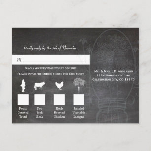 Light Aqua Blue Mason Jar Chalkboard Wedding Postcard