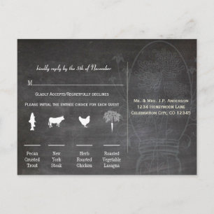 Light Aqua Blue Mason Jar Chalkboard Wedding Postcard