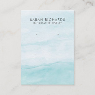 Light Aqua Blue Watercolor Jewellery Earring Displ Business Card
