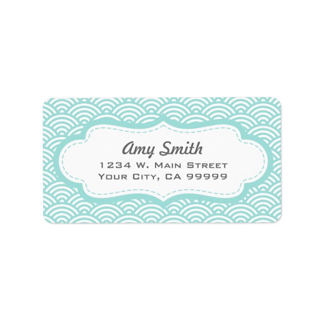 Light Aqua Geometric Pattern Address Labels (Front)