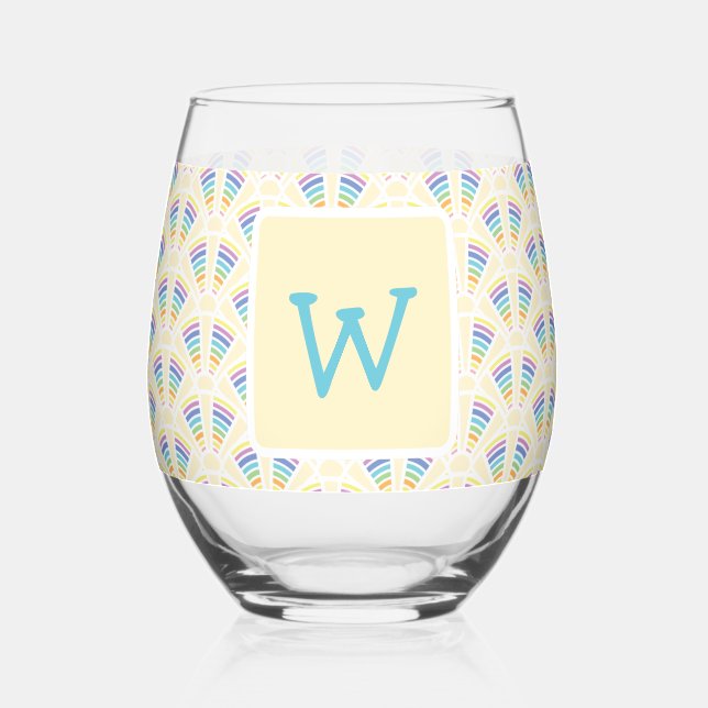 Light Arches Stemless Wine Glass (Front)