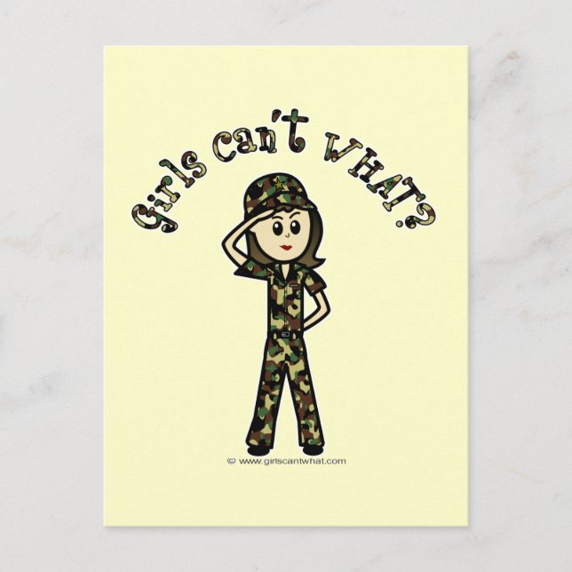Light Army Woman Postcard (Front)