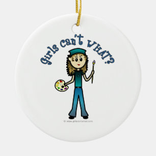 Light Artist Girl Ceramic Ornament