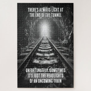 Light At The End Of The Tunnel Ironic Humour Jigsaw Puzzle