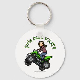 Light ATV   Four Wheeling Girl Keychain