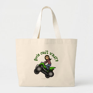 Light ATV   Four Wheeling Girl Large Tote Bag
