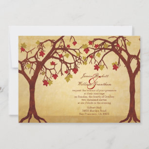 Light Autumn / Fall Trees Wedding Invitation
