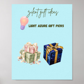 Light Azure Gift Ideas Cute Aesthetic Poster