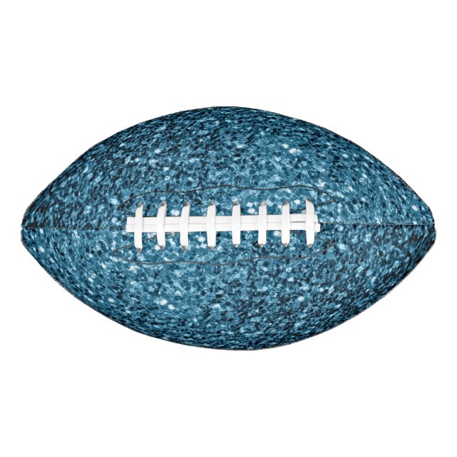 Light baby blue faux glitter sparkles bling football (Front)