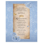 Light Baby Blue Gold Quince DIY Scroll Invitations